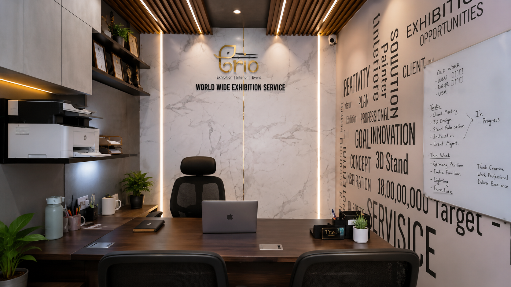 Exhibition booth installation on-site - Trio Exhibitions