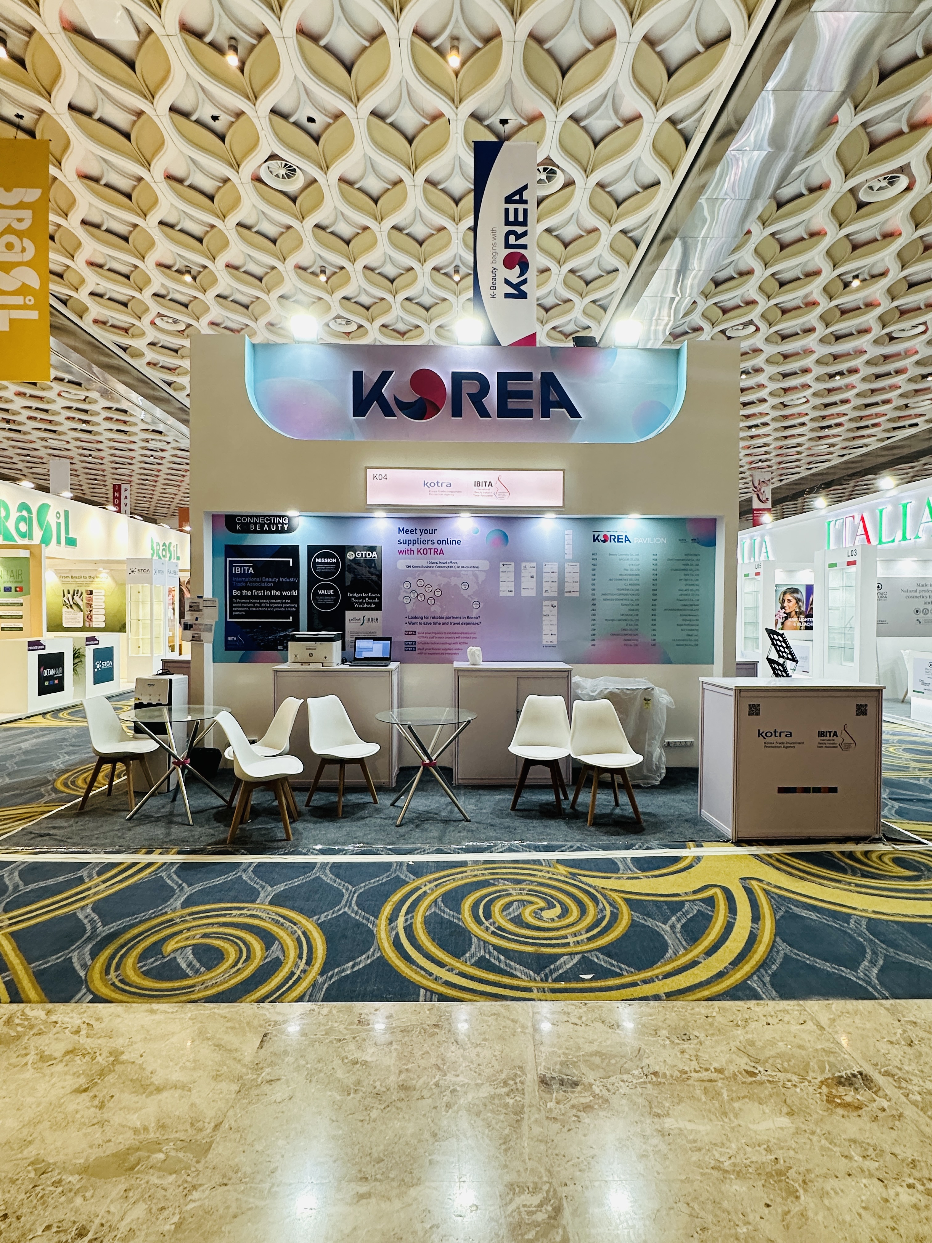 400 sqmt Korea Pavilion exhibition stall at Jio Cosmopro Mumbai Expo